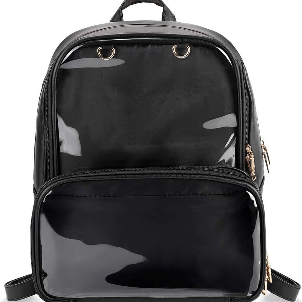 Kawaii PU Leather Ita Bag Double Window Backpack with Compartments